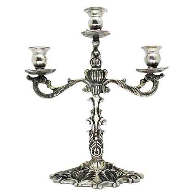 Candelabro 3 Velas Envelhecido 34x28