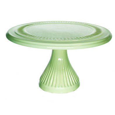Boleira de Porcelana Redonda Verde Clara 30x16