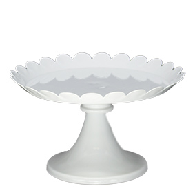 Porta Cupcake de Metal com Pé Branco 14cm