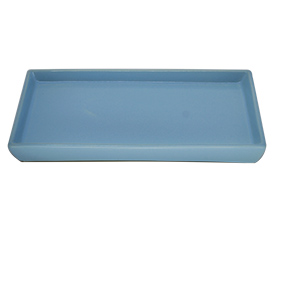 Travessa de Porcelana Retangular Lisa Azul Bebê 26x13x3