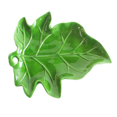 Travessa de Cerâmica Folha Verde M