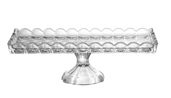Boleira de Cristal Retangular Angelica com pé