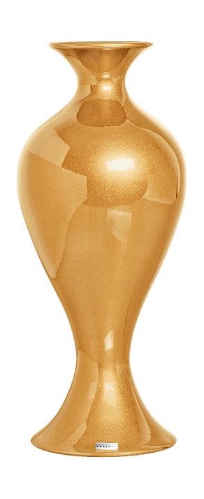 Vaso Cerâmica Alto Dourado