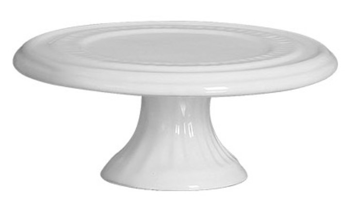 Mini Boleira de Cerâmica Branca Frisada com pé 12x5