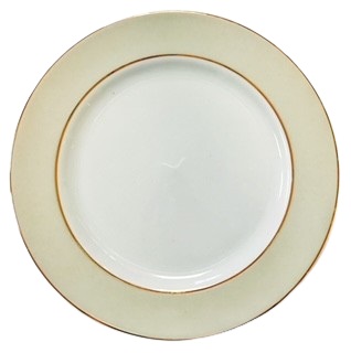 Prato de Mesa Borda Bege Filete Ouro