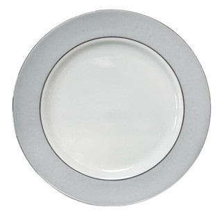 Prato de Mesa Borda Cinza Filete Prata
