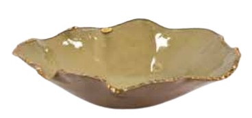 Saladeira de Cristal Fendi Borda Ouro 50cm