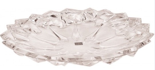 Boleira de Cristal Redonda Estrela sem pé 33cm
