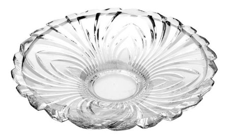 Boleira de Cristal Redonda Folha sem pé 36cm