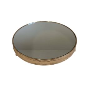 Boleira sem pé Dourada com Espelho 33cm