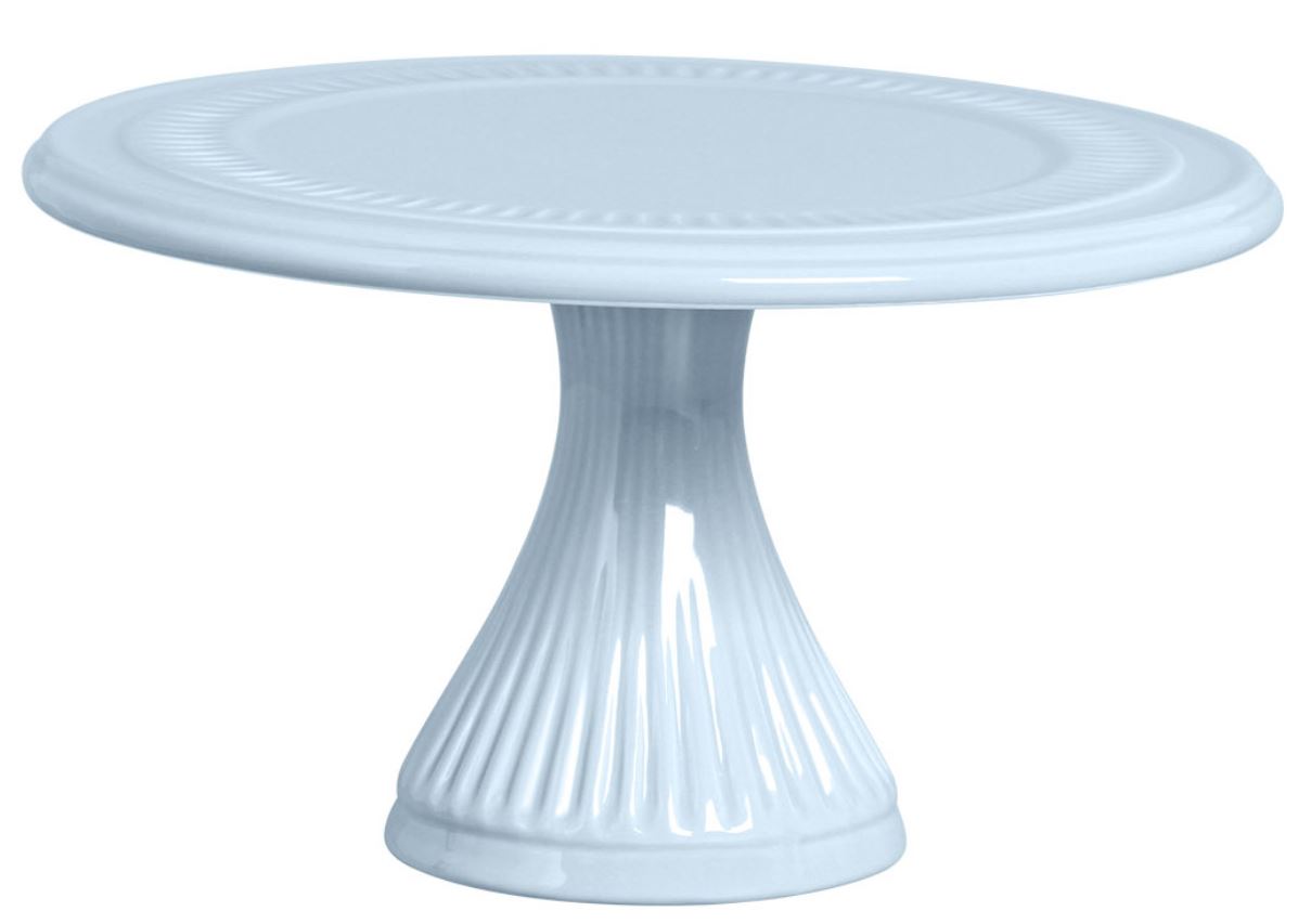 Boleira de Porcelana Redonda Azul Bebe 30x16
