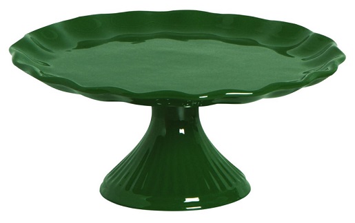 Boleira de Porcelana Redonda Verde Bandeira 30x14