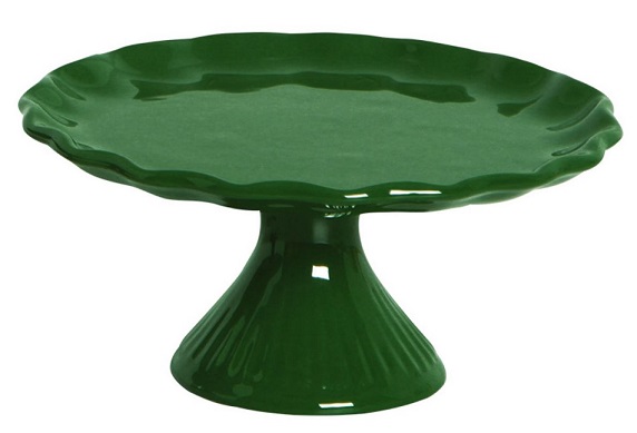Boleira de Porcelana Redonda Verde Bandeira 23x10