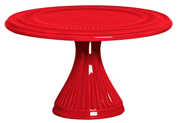Boleira de Porcelana Redonda Vermelha 30x16