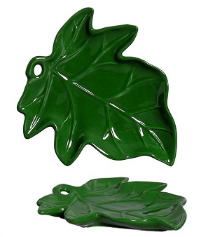 Travessa de Cerâmica Folha Verde P